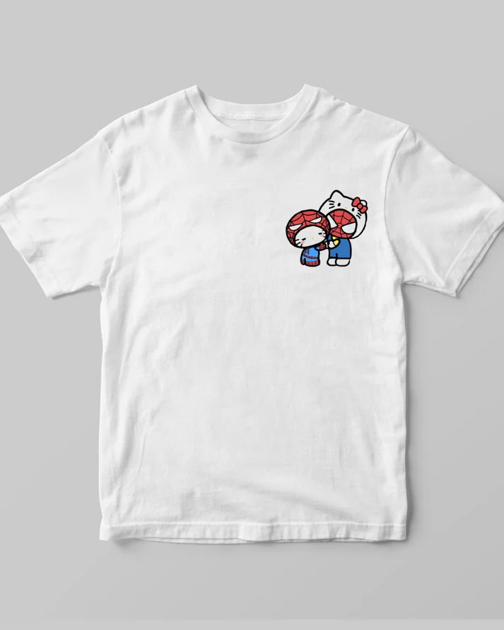 spider man and hello kitty T-shirt