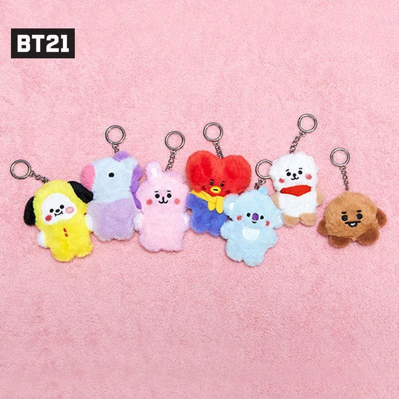 Fuzzy bt21 keychains