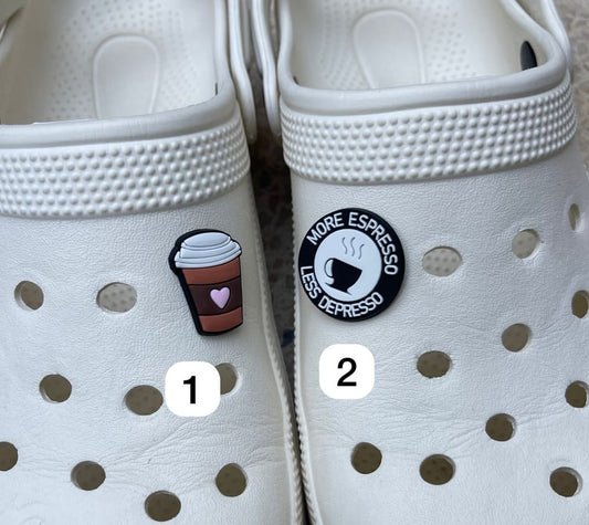 coffee crocs charm