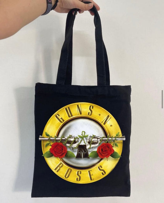 Guns and roses tote bag