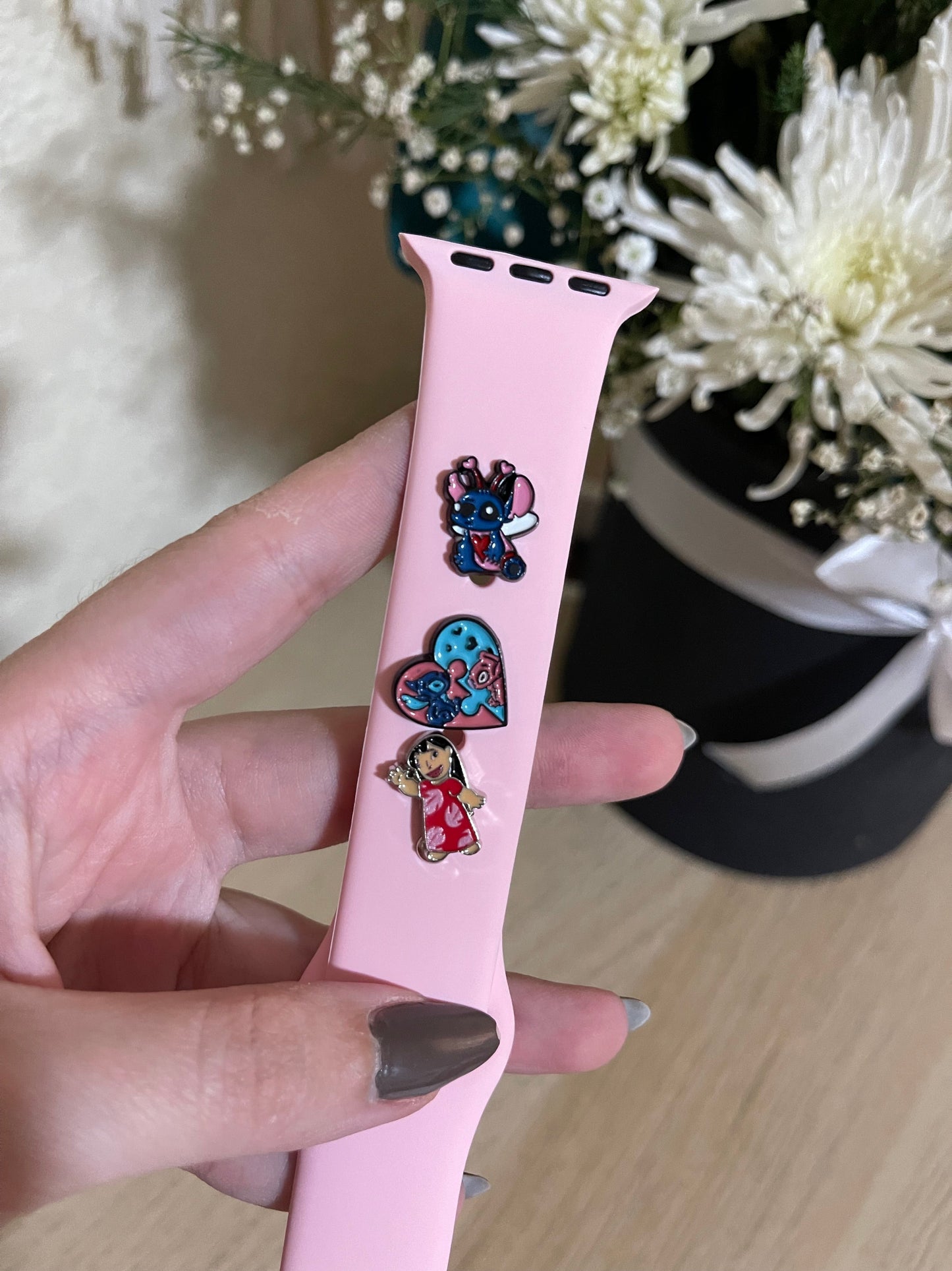 Stitch and angel Apple watch band charm