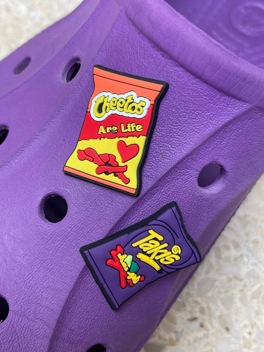 takis and cheetos crocs charm