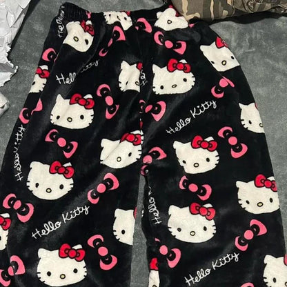 Black hello kitty pajama pants