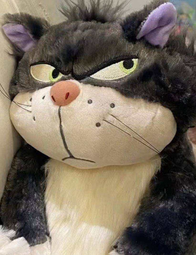 Cinderella Lucifer cat side eye plush