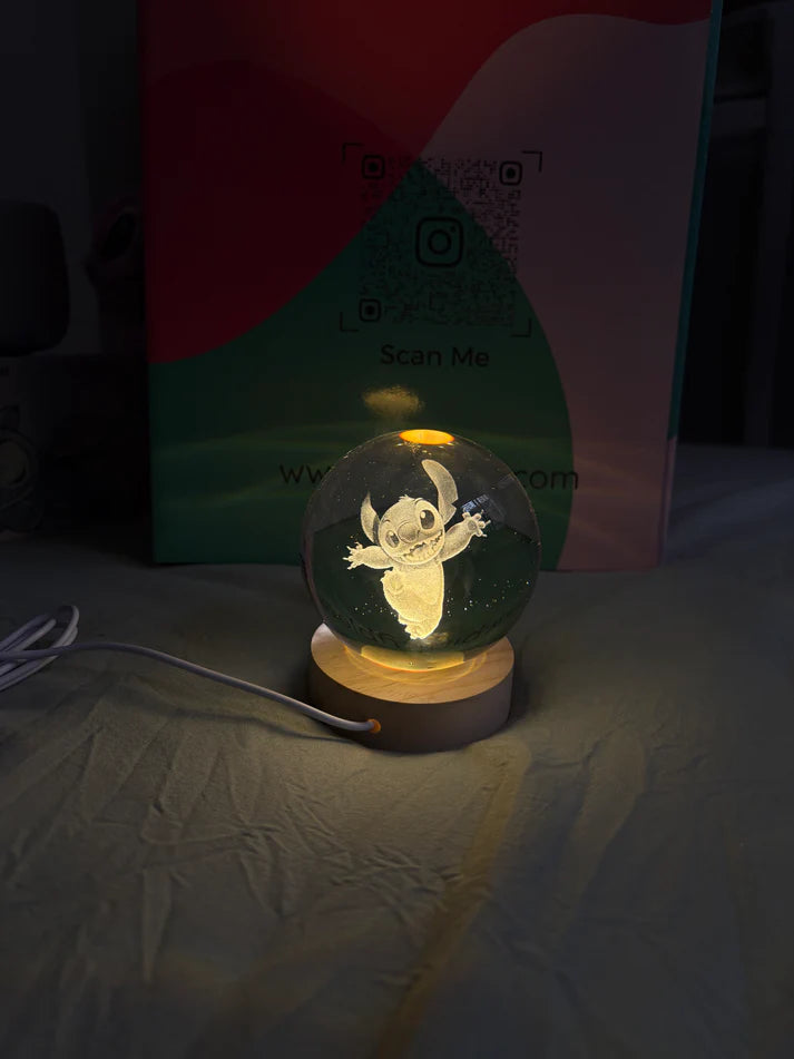 Stitch glowing up crystal ball