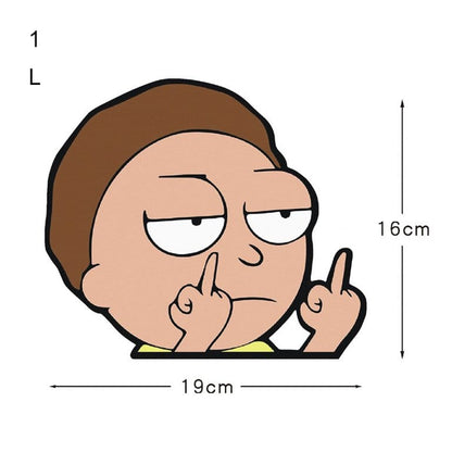 Flipping off rick and morty stickers