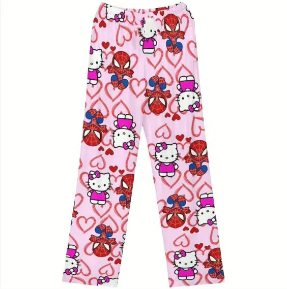 Spider man and hello kitty pajama pants (summer material)