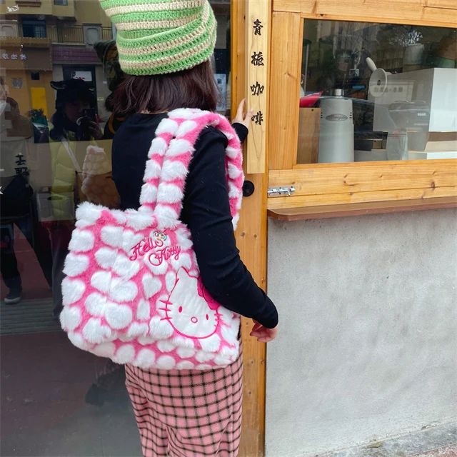 Hello kitty fuzzy hand bag