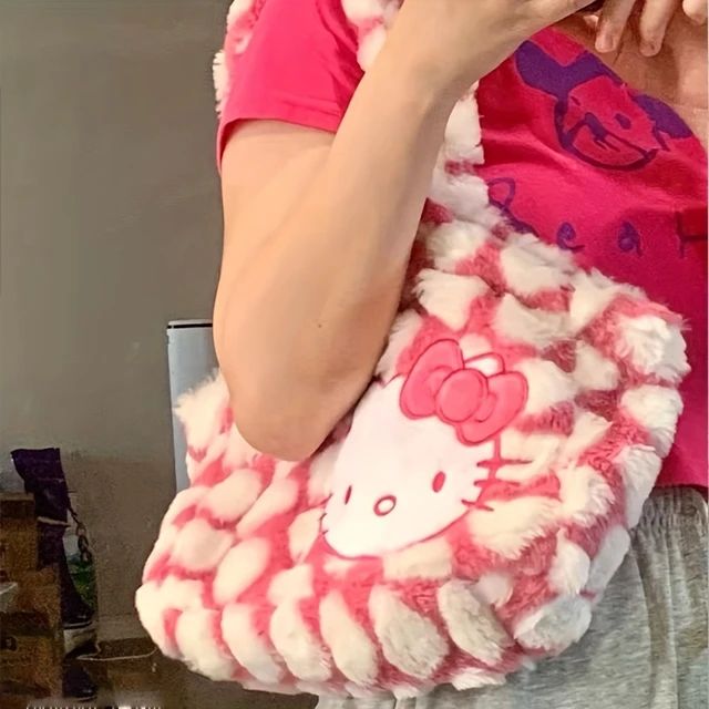 Hello kitty fuzzy hand bag