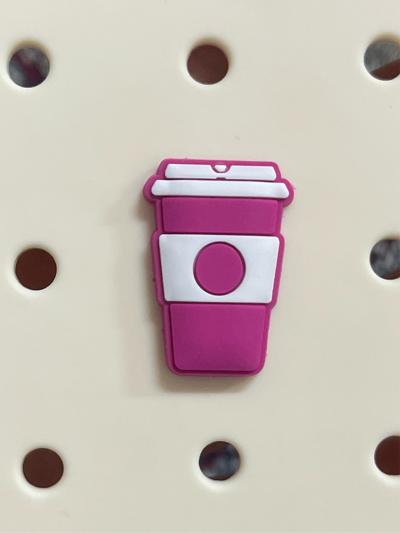 Pink coffee cup charm