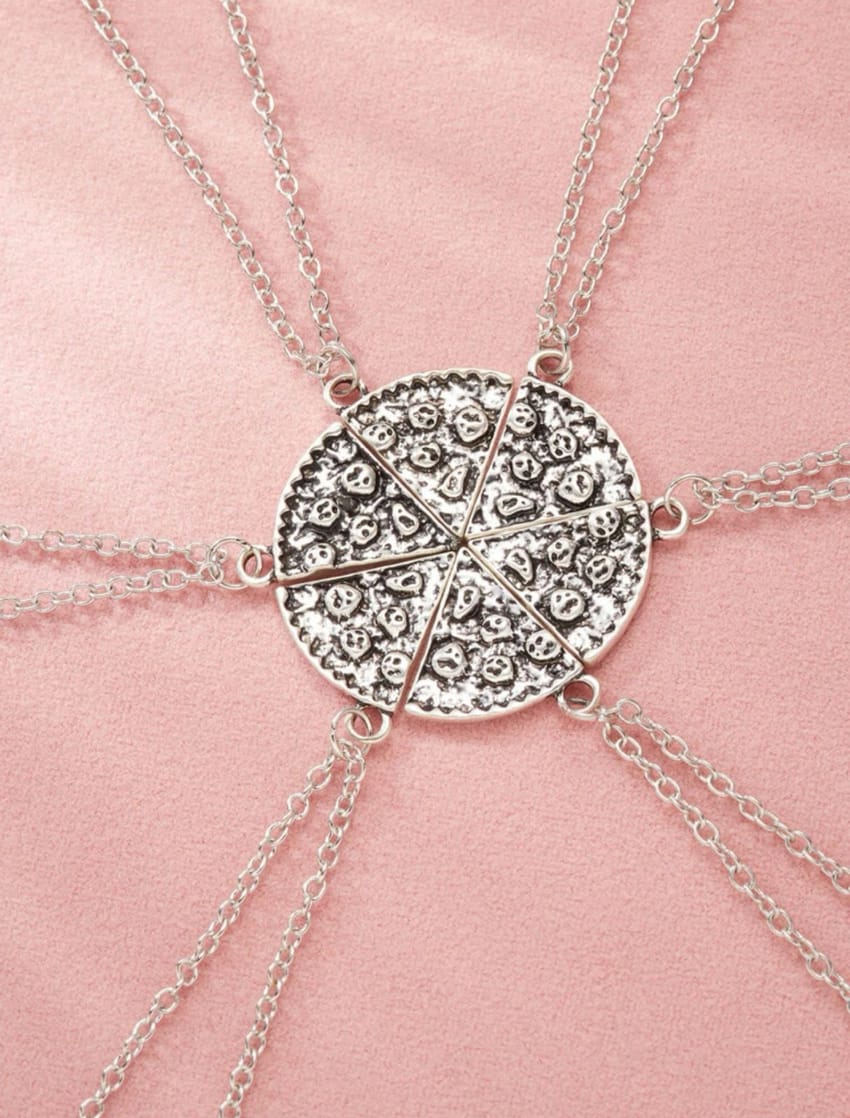 6 pizza slices friends necklaces