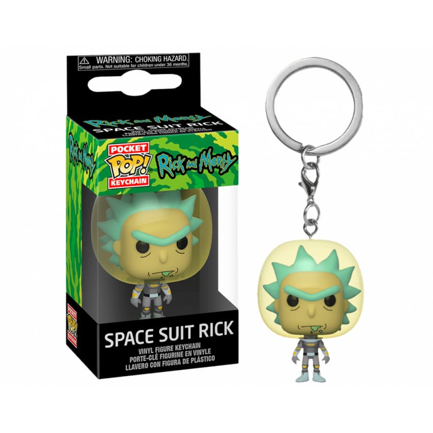 space suit rick funko pop keychain