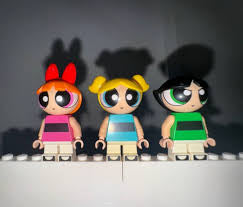 Powerpuff girls lego Keychains ( set of three)