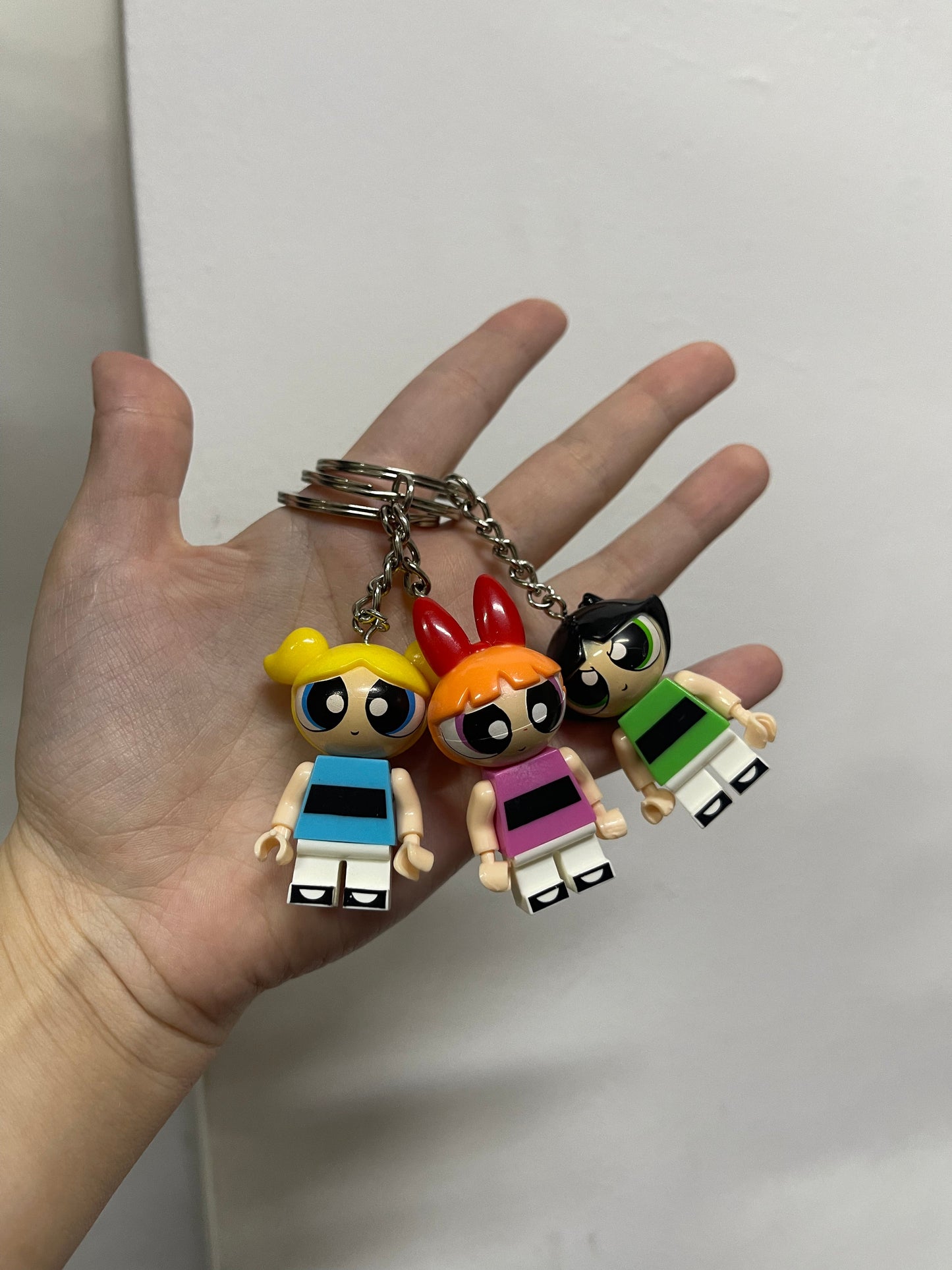 Powerpuff girls lego Keychains ( set of three)