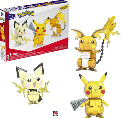 Pokémon build and show evolution trio