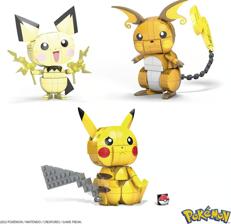 Pokémon build and show evolution trio