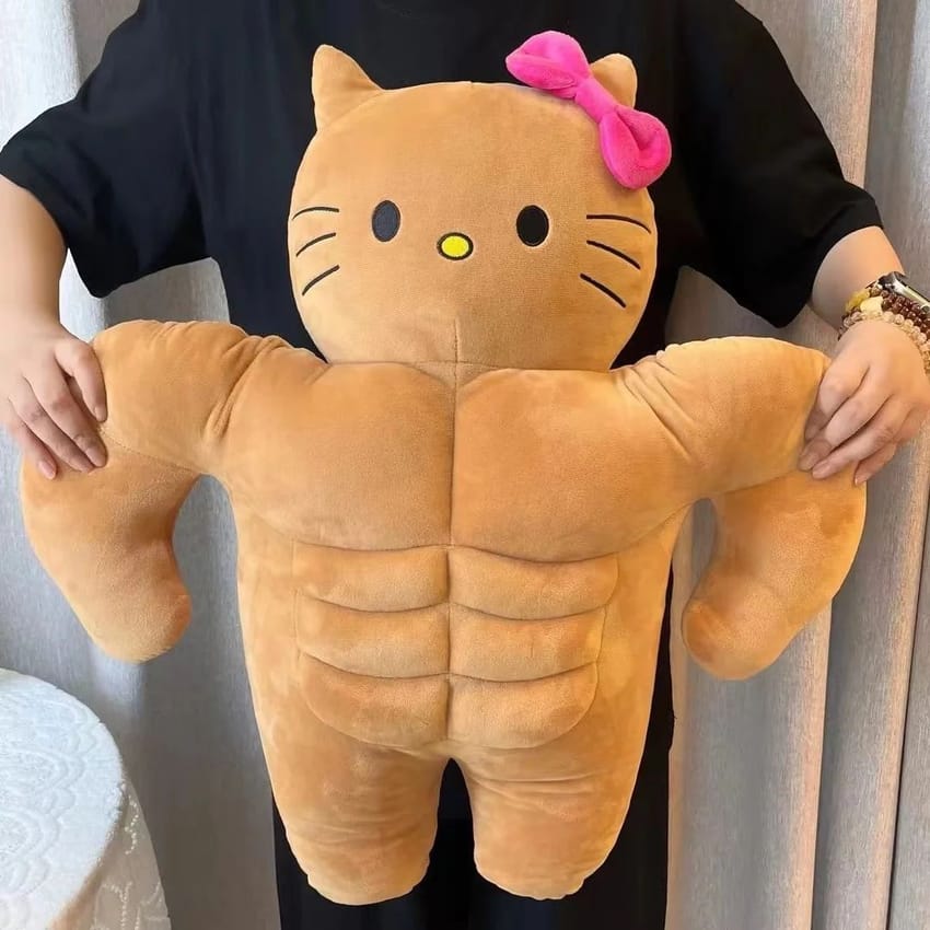 Muscly hello kitty plush toy