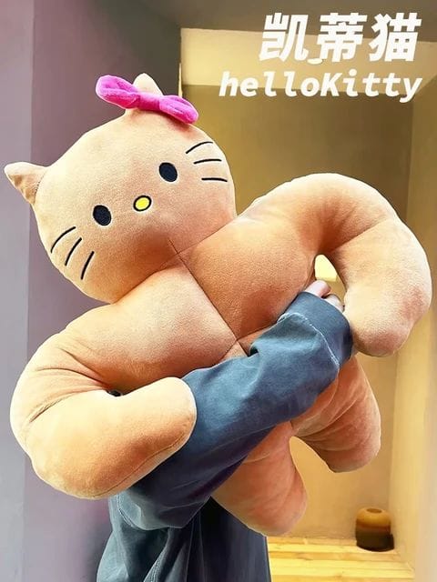 Muscly hello kitty plush toy