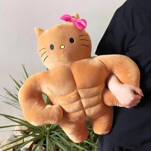 Muscly hello kitty plush toy – Pinky Promise Palestine