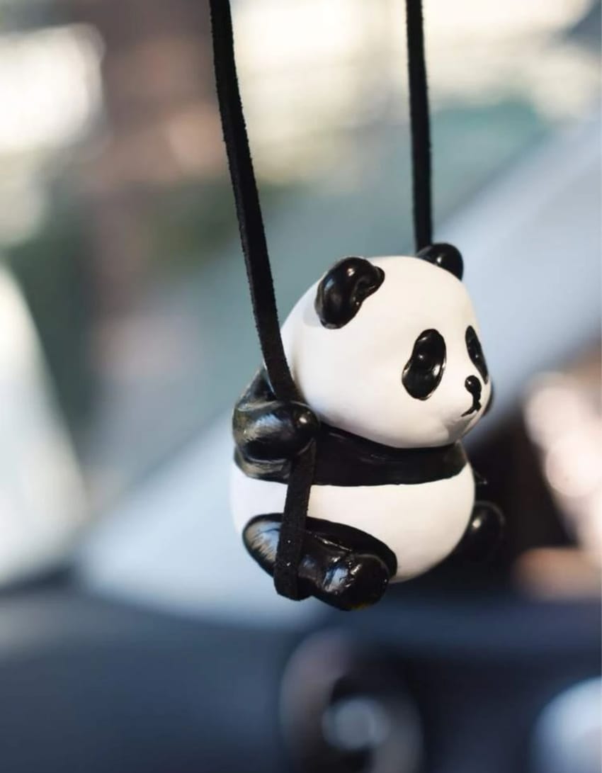 Swinging panda car decorations