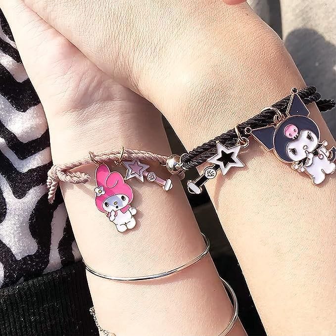 kuromi and melody matching magnetic bracelets