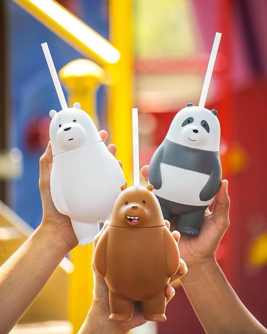 we bare bears cups with straws