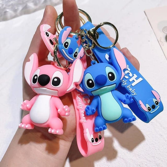 Stitch And angel keychains