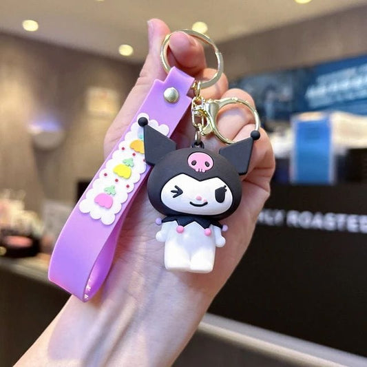 winking kuromi keychain