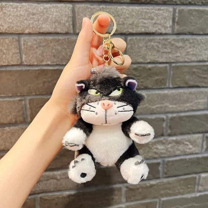 Cinderella lucifer angry cat plush keychain