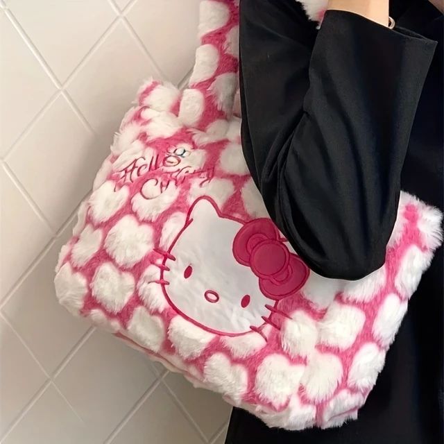 Hello kitty fuzzy hand bag