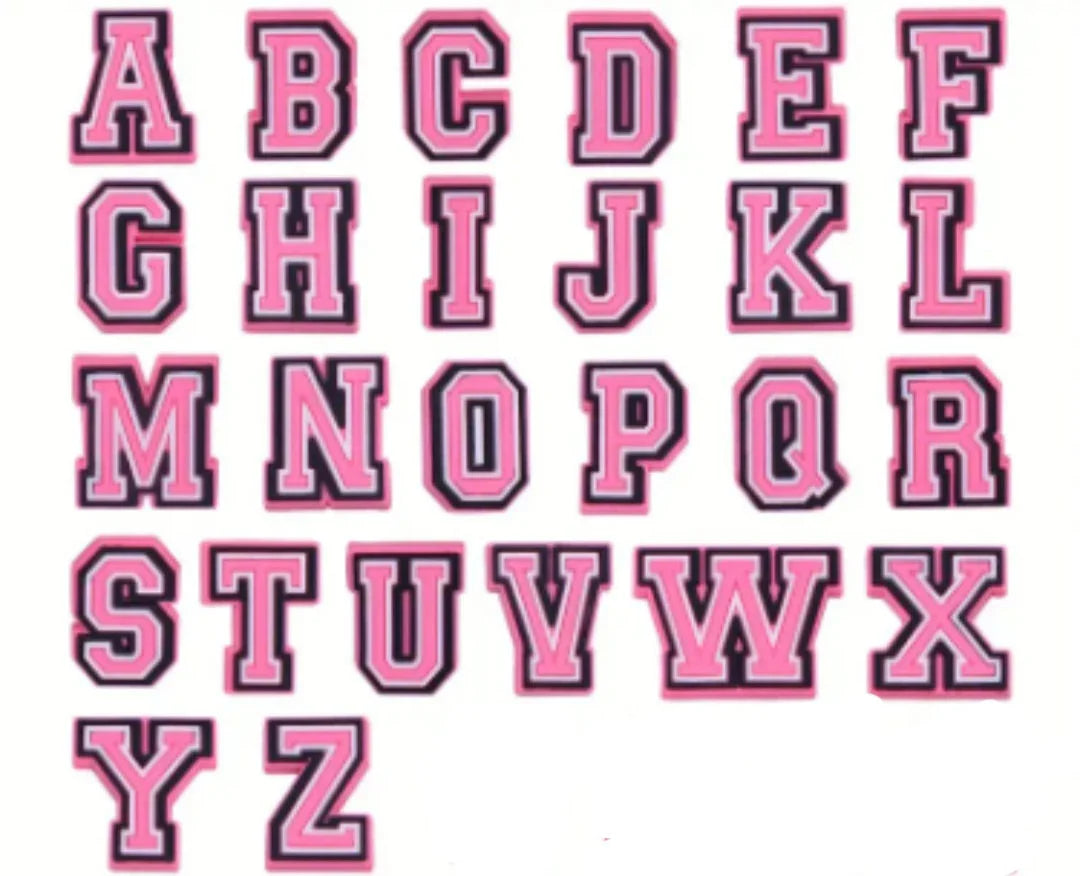 Pink alphabet letters charms