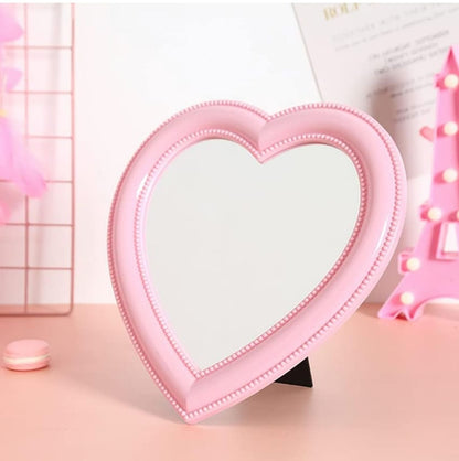 pink heart mirror